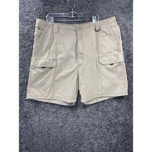 Wrangler Men's Tan Flat Front Slash Pocket Cargo Shorts Size 46 Khaki Shorts